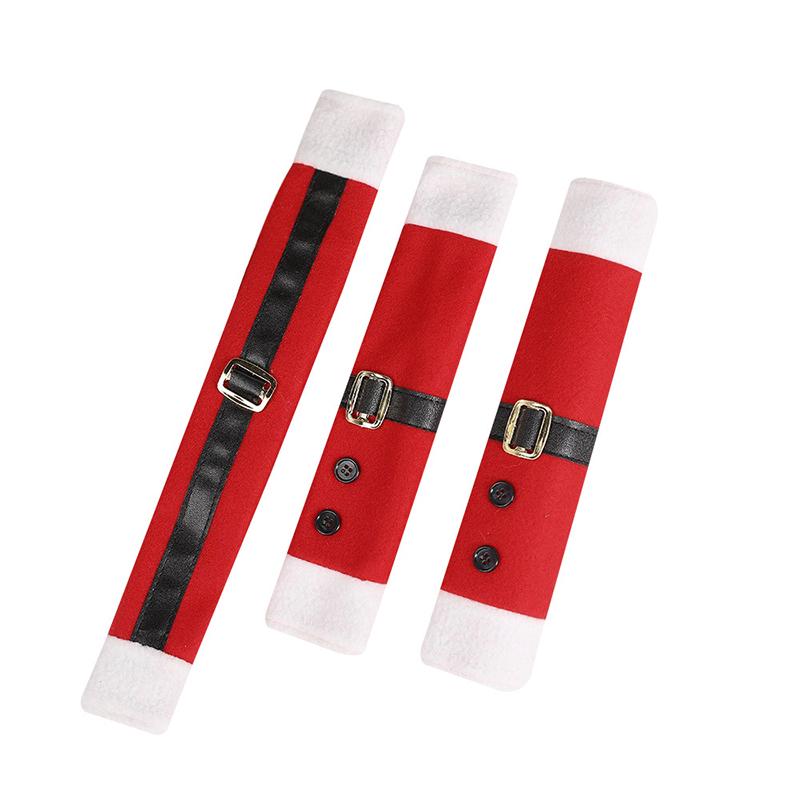 

Рождественская накладка на ручку двери холодильника, забавная накладка на ручку, многофункциональные украшения для вечеринки, легко устанавливается, 3 шт./компл. красный