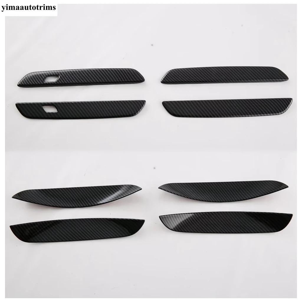 Rearview Mirror Cap / Door Handle Bowl Frame Decoration Cover Trim ABS Carbon Fiber Accessories For BMW 5 Series G60 2024 2025