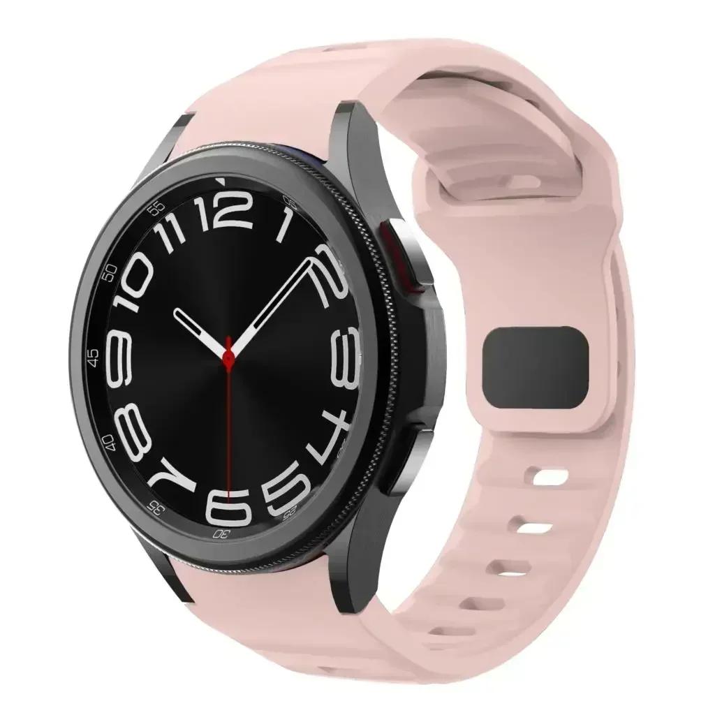 

Силиконовый ремешок для Samsung Galaxy Watch 7 6 5 4 40мм 44мм 6 4 Classic 43мм 47мм Спортивный браслет для Galaxy Watch 5Pro 45мм Ремешок galaxy Watch 5 45mm розовый