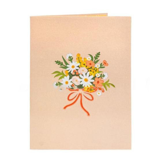 Pop-Up Vildblomma Alla Hjärtans Dag-kort 3D Pappersblomma Bukett Grattiskort Vikbar Romantiska Blomsterkort för Födelsedag Mors Dag Jubileum