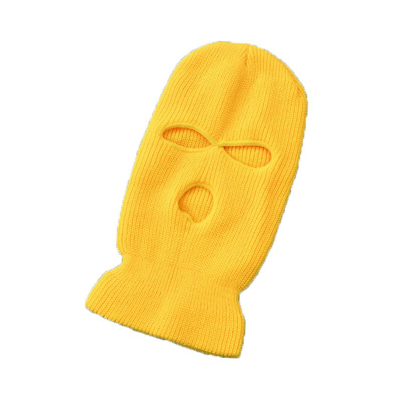 Updated Full Face Cover Three-hole Knitted Hat Men and Women Mask Beanies Hat Balaclava Army Tactical CS Winter Warm Biking Unisex Caps