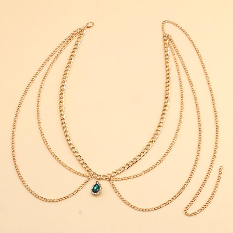 Metallic Body Chain For Women Men With Rhinestone Decoration For Summer Fashion