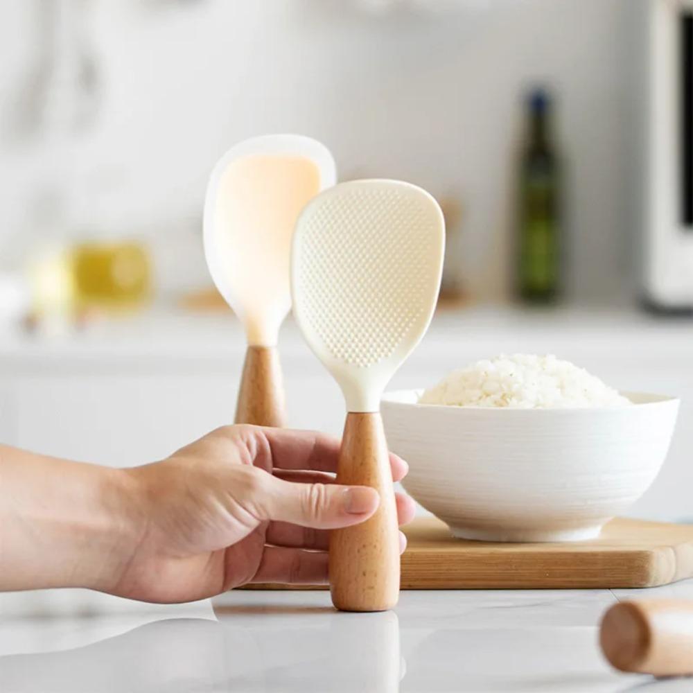 Durable Silicone Rice Spoon Heatproof Non-Stick Cooking Spoon for Pot Anti-Scald Kitchen Gadgets 1PC Kitchen Tool