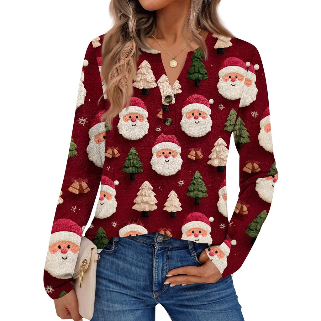 Women's Print Long Sleeve Shirts Elegant Casual Tops Trendy Shirts Tops