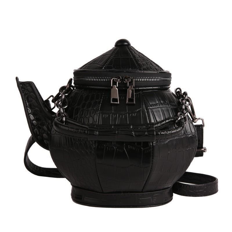 

Funny Niche Special-shaped Bag Female Creative Personality Teapot Handbag Retro High-quality One-shoulder Cross-body чорний