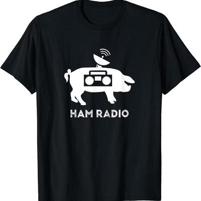 New Limited Pig Lover Funny Ham Radio Morse Code Geek Cw Operator T Shirt