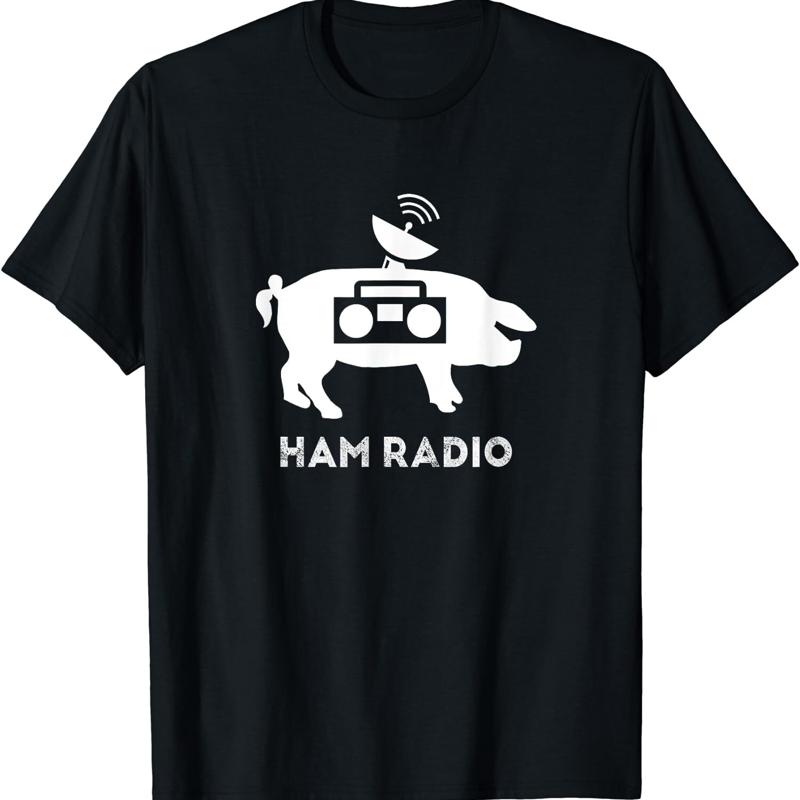 New Limited Pig Lover Funny Ham Radio Morse Code Geek Cw Operator T Shirt
