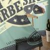 Barber Shop Retro Poster Design Template Tulle Sheer Curtains for Living Room Bedroom Kitchen Decoration Voile Organza Curtains