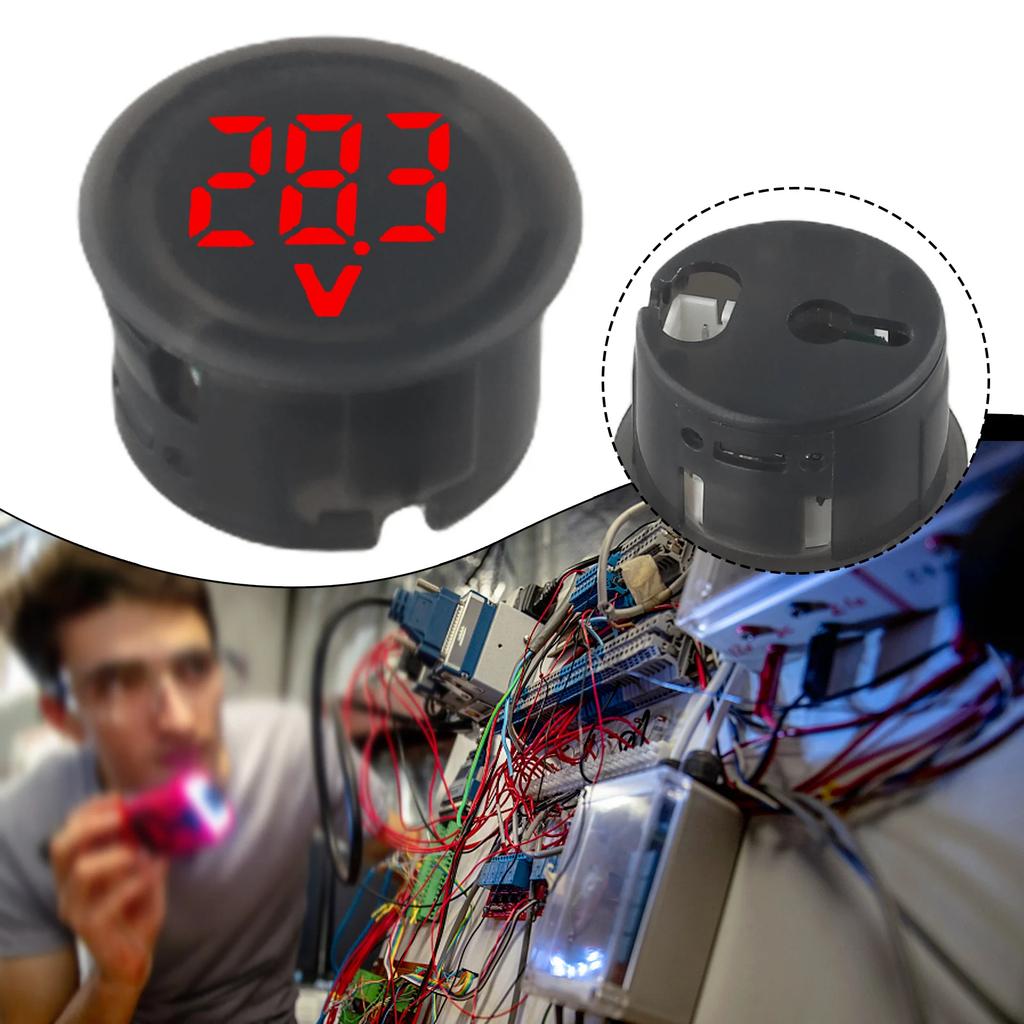 Green 12mA LED Voltmeter LED Voltmeter Diameter 30mm Small Size Compact Structure Easy To Install LED Voltmeter