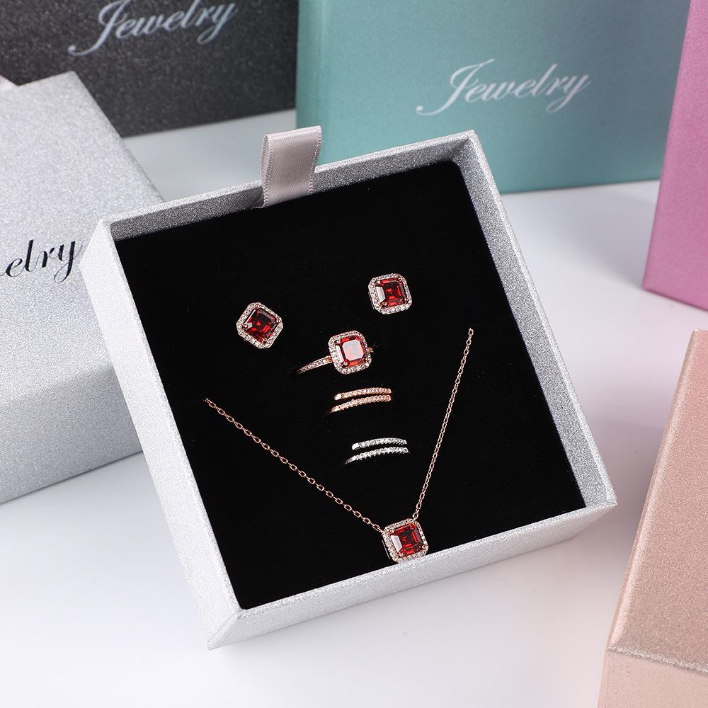 Glitter Paper Jewelry Box for Earrings, Bracelets, and Rings