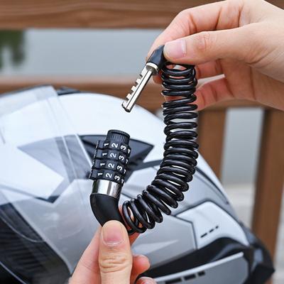 Wire Helmet Lock Motorcycle Bicycle Anti-theft Helmet Lock Telescopic Wire Lock Cow Cable Lock Head Combination Lock