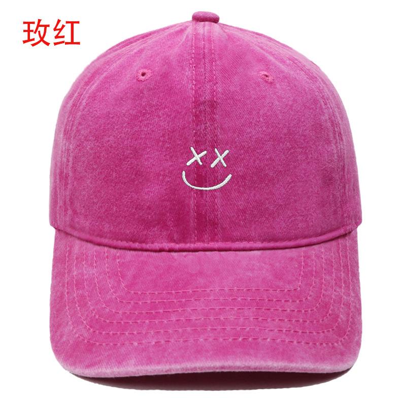 Cute smiley face embroidered baseball cap simple versatile cap outdoor leisure sun protection hat