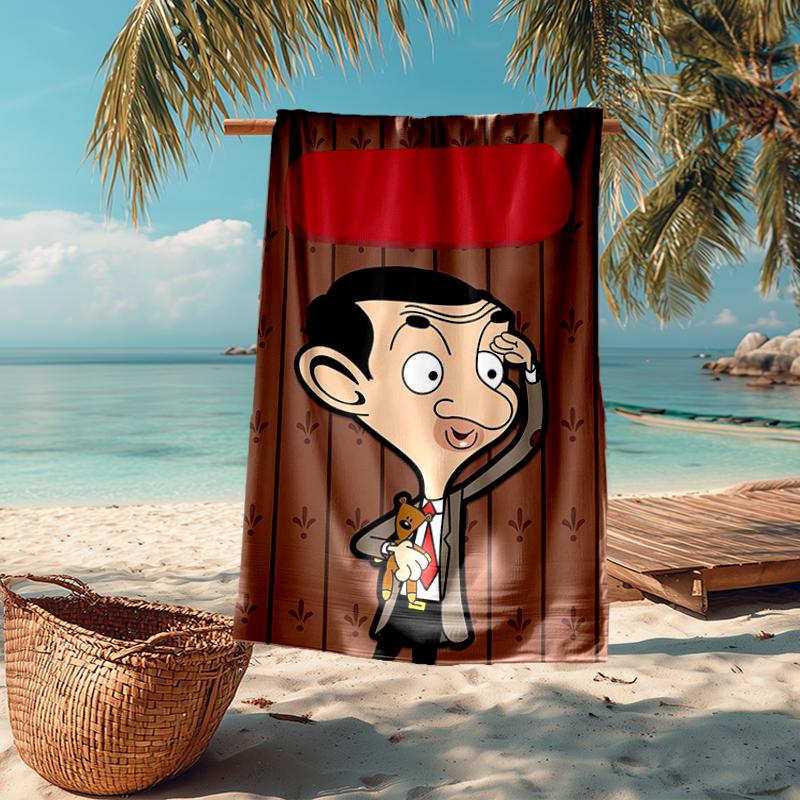 Ultra-Soft Beach Towel with Mr. Bean Theme,Ideal for Pool - Camping, Diving - Perfect Travel Essential, Vibrant Beach Towel.
