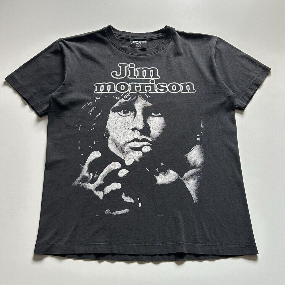 Vintage Jim Morrison The Doors Face Graphic Black Unisex Shirt Reprint XXL