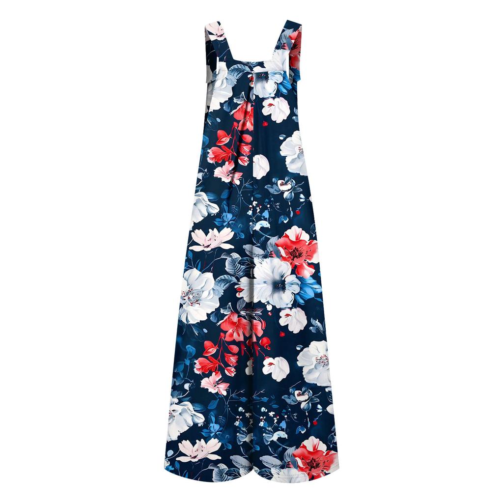 Women's Casual Jumpsuit Sleeveless Popular Floral Print Jumpsuit