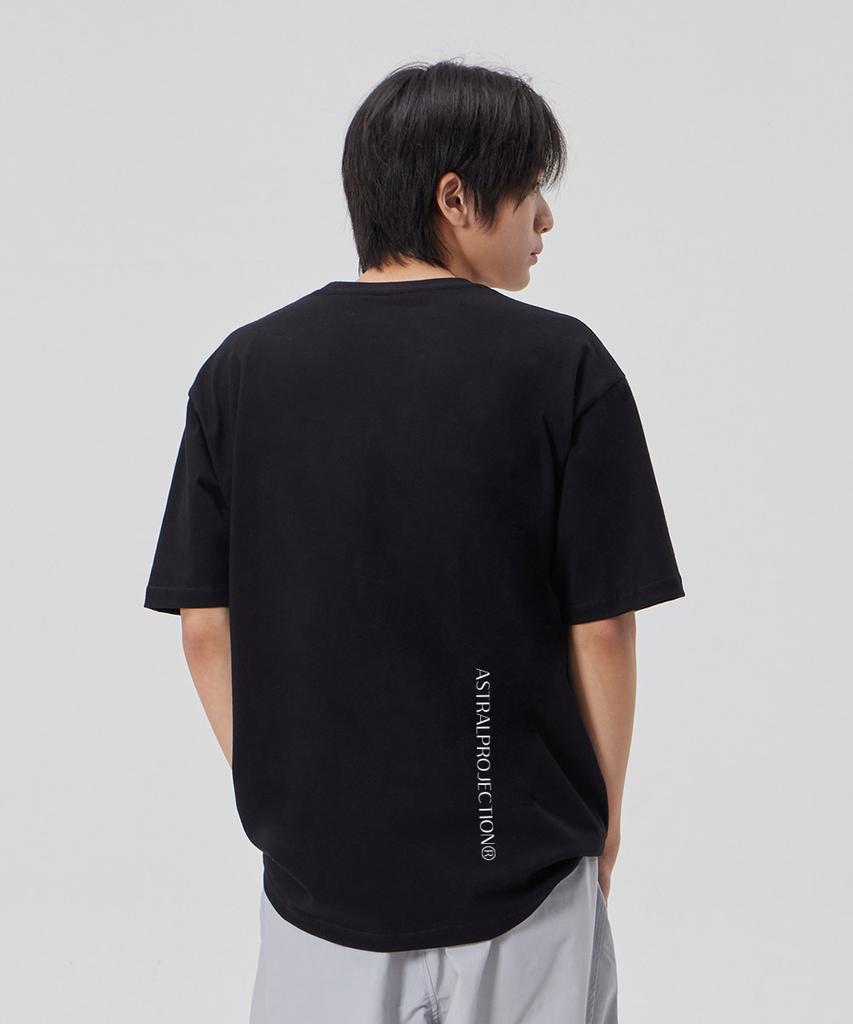 ASTRAL PROJECTION [Double Ring] Cotton Loose Fit Short Sleeve T-Shirt_Black