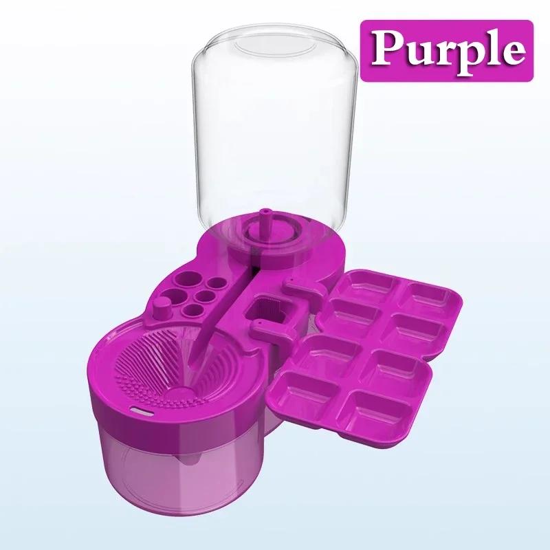 Paint Brush Cleaner Tool - Brush Washer,Paintbrush Cleaners Water Dispenser Circulation,Art Acrylic Cleaning Watercolor Rinser for Kids Adult Artist фиолетовый