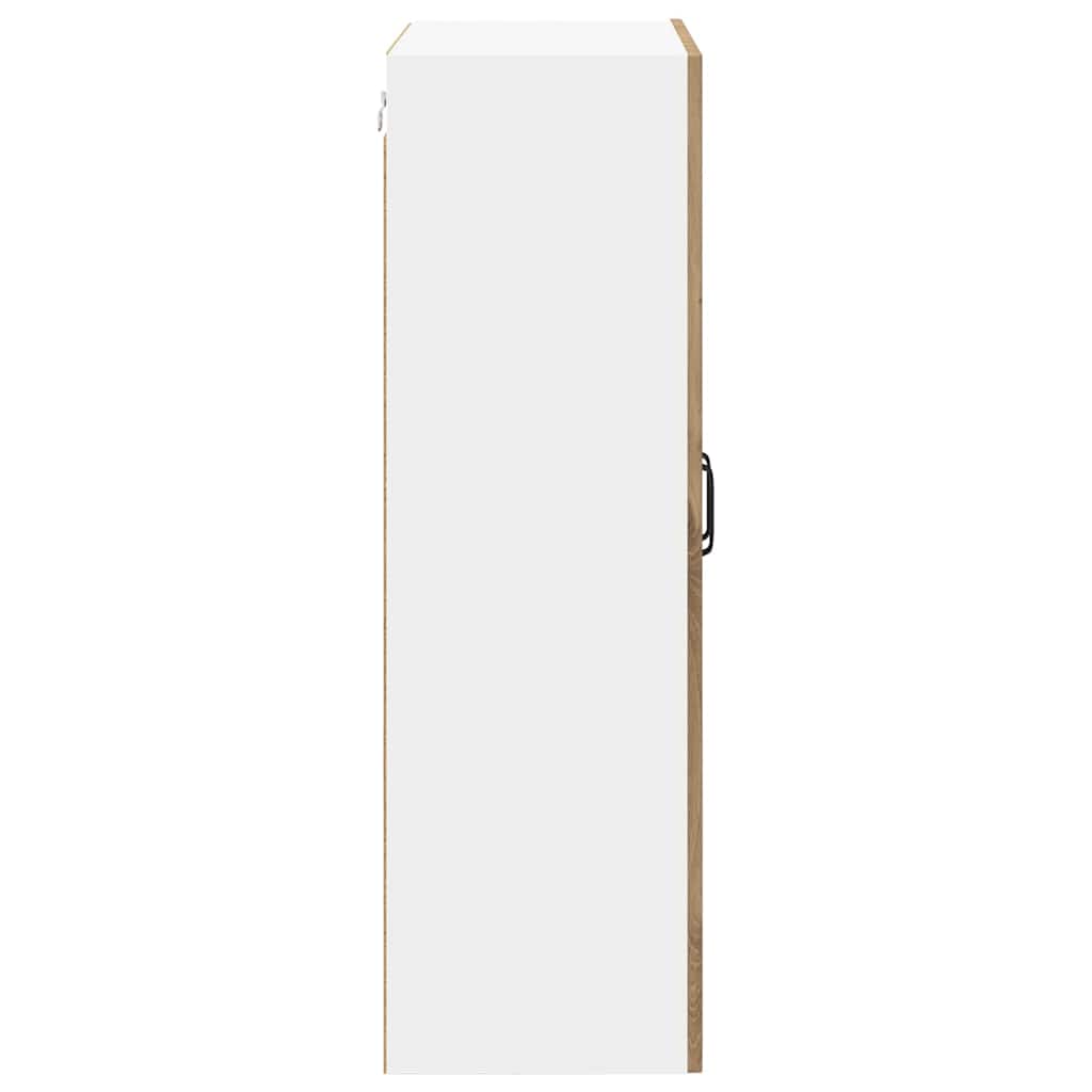 Wall Mounted Glass Cabinet PORTO Artisan Oak 60 x 31 x 100 cm