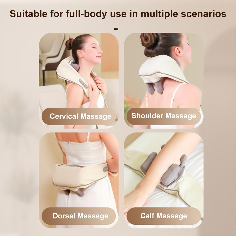 Xiaomi Relaxation Massager 3D Heated Deep Kneading Rechargeable Massage Cushion for Neck Shoulder for Relieving Stress at Home Office
