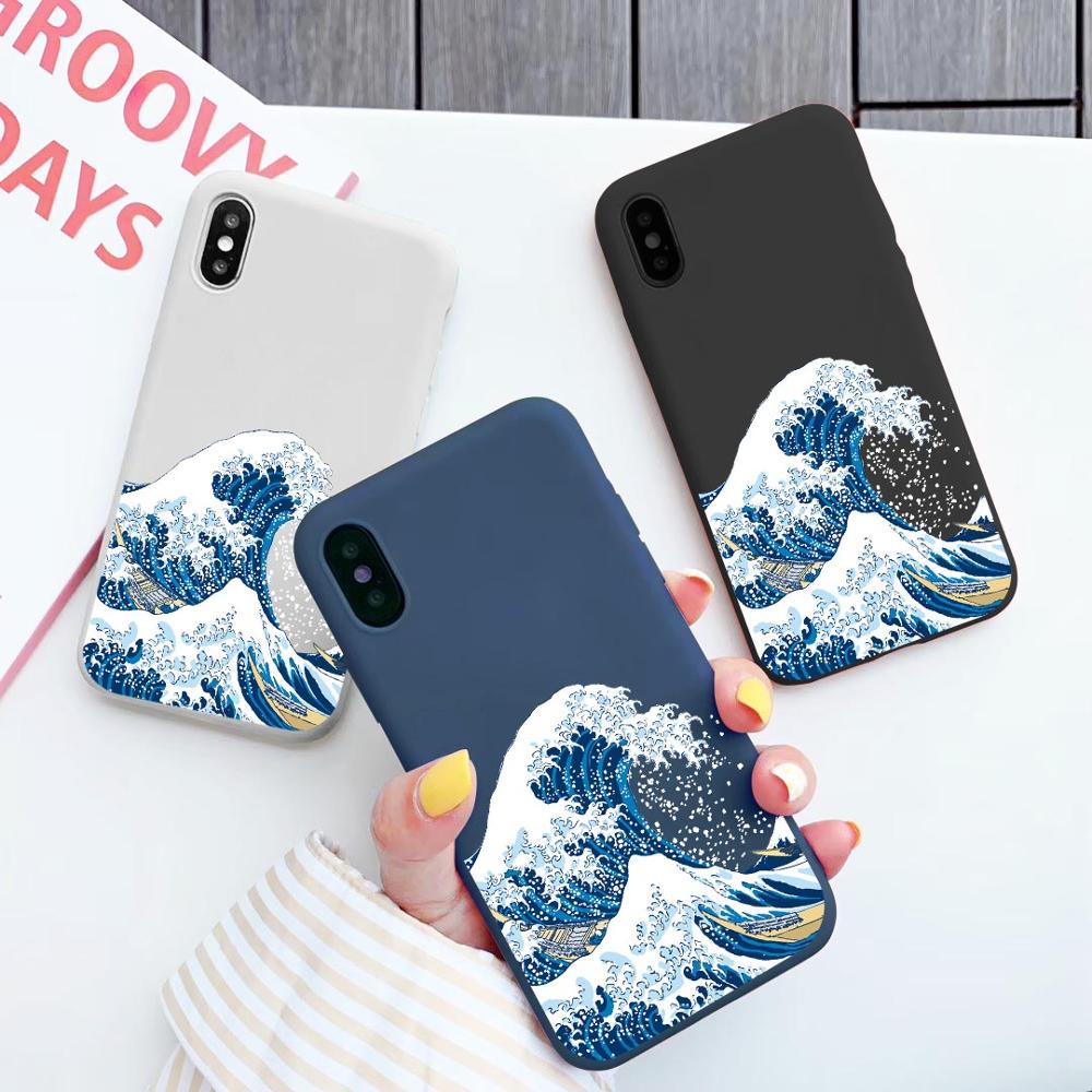 Anime Kanagawa Big Waves Ocean Wave Phone Case For iPhone 16 15 14 11 12 13 Pro Max Mini X XS XR 7 8 Plus SE Shockproof Cover