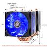 Dissipatore per CPU a tubo di rame ultra-silenzioso per pin 1366, AMD 1700, X79 e 2011