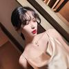 Baroque Emerald Fan-shaped Crystal Necklace Women Trendy Simple Personalized Pendant Light Luxury Collarbone Chain Jewelry