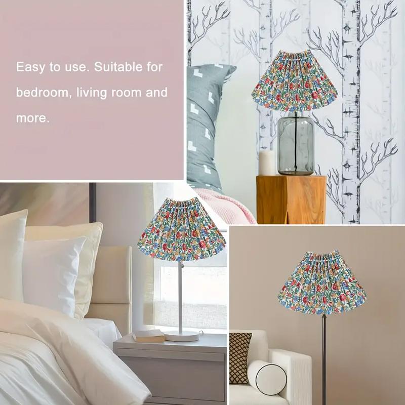 1PC Floral Pleated Lamp Shade Bedroom Pleated Cone Light Cover Elegant Lamp Cover Floor Lamps Fabric Cover Table