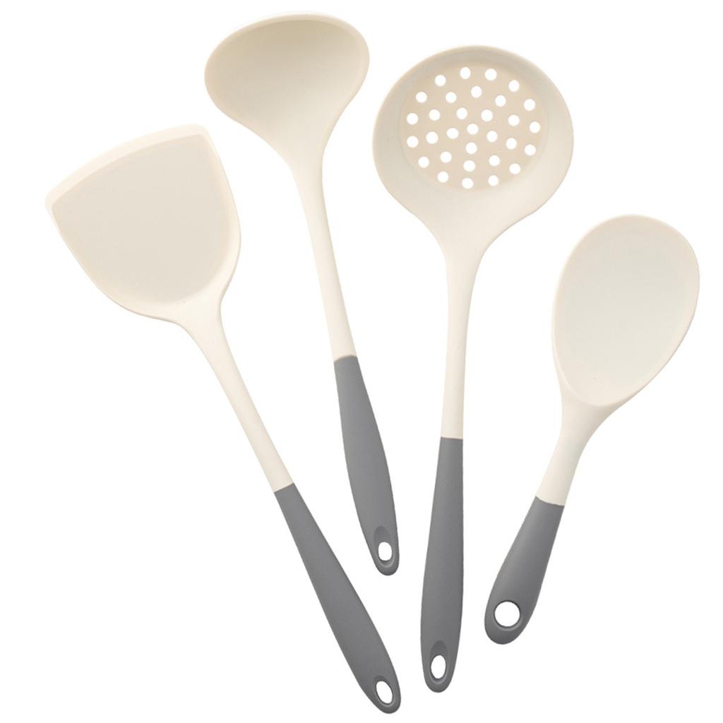 4pcs Silicone Kitchenware Utensils Set Pot Shovel Leaky Spoon Soup Spoon Ladle Cooking Set Party Home Kitchen Tools