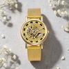 Men Hollow Round Dial Watch Vintage Casual Formal Dress Watch Quartz Movement Wristwatch Fashion Jewelry Accessories