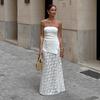 Skirt for Women Casual Versatile Lace Elastic Low Waist Long LooseTrousers Stretchy Slim Skirt