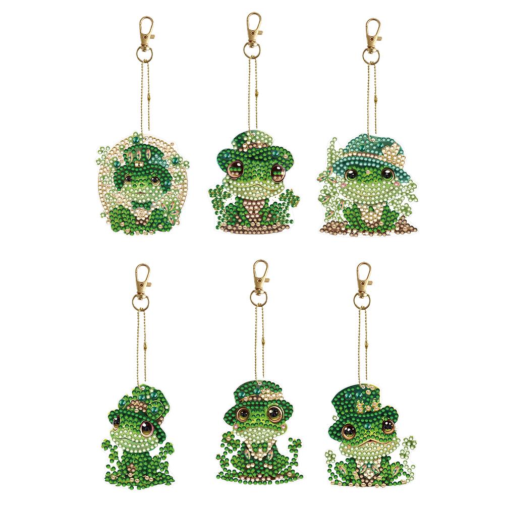 8/6PCS Diamond Painting Keyring Double Sided Rhinestone Painting Keychain Pendant Mandala for Adult Kid Handbag Pendant Decor