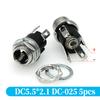 5PCS DC Power Connector pin 2.5x5.5mm Female Plug Jack + Male Plug Jack Socket Adapter PCB Mount DIY Adapter Connector 5.5x2.5