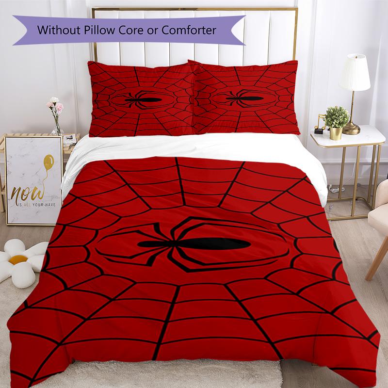 Spider Web Bedding Set Breathable Duvet Cover with Pillowcases Decorative Bed Linen for Bedroom Home Decoration Birthday Gift