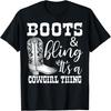 Funny Cowgirl Boots Bling Women Gift Cute Love Country Life T-Shirt