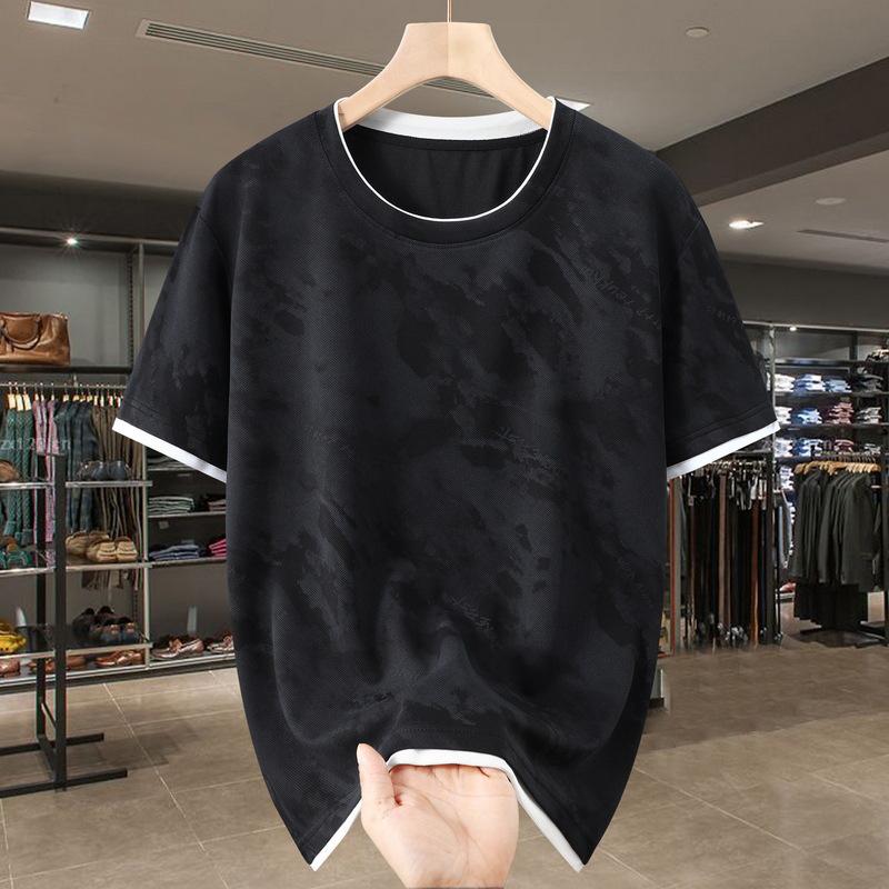 2025 Men's Loose Fit Trendy Summer Casual Sports Set - Plus Size Short Sleeve Shirt & Shorts