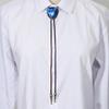 Lightweight PU Leather Wax Cord Necklace Turquoise Bead Bolo Tie Necktie Alloy Clasp Practical Jewelry For Daily Wear
