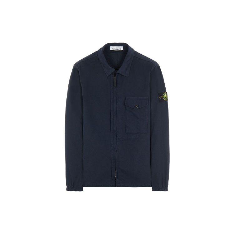 

Stone Island FW21 Solid Color Logo Casual Pocket Polo Jacket Men jackets Dark-Blue 751510704-V0020 S