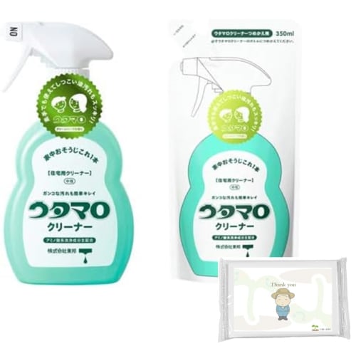 Bulk Purchase: Toho Utamaro Cleaner, 400ml x 1 Bottle and 350ml Refill x 1 Set [Includes Original Pocket Tissues]