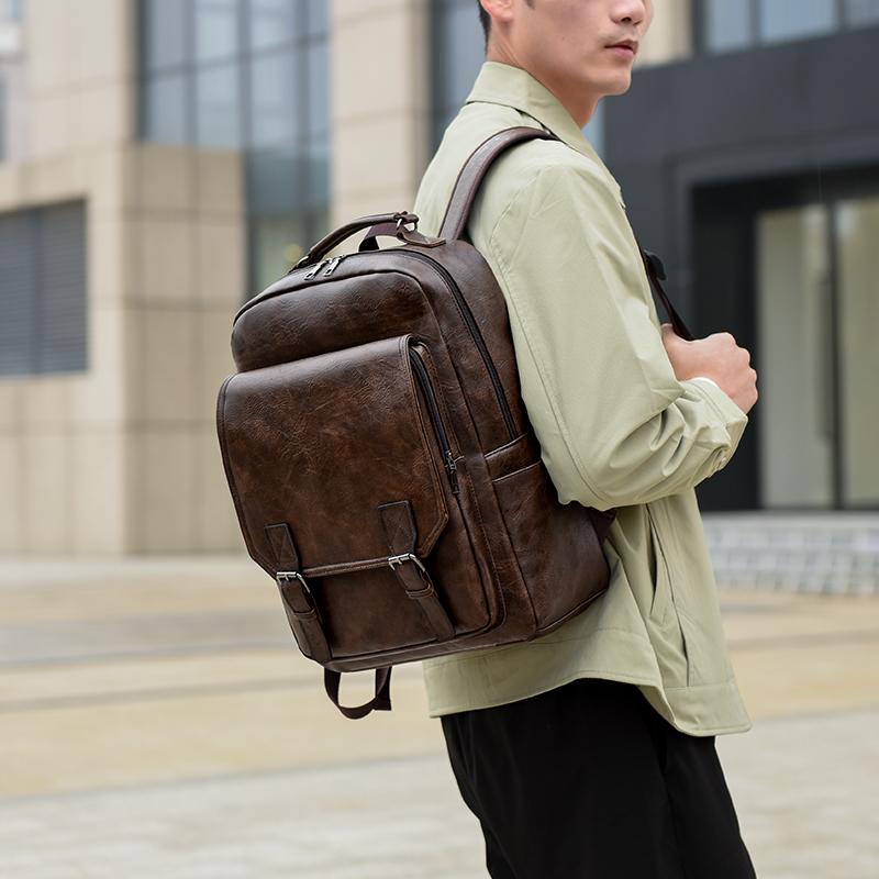 Fashion Men's Bag Trend Brand Retro Casual Backpack High Quality Waterproof Travel Bag Large Capacity Business Computer Bag