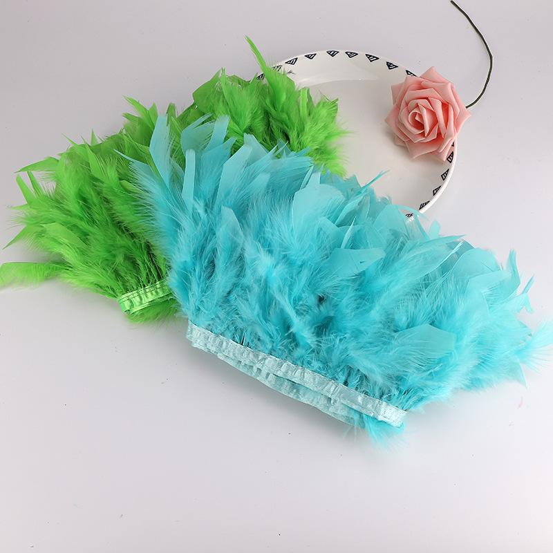 High-Quality Turkey Feather Edging, Colored Feathers, Fire Feather Edging For Weddings
