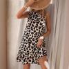 Rochie Elegantă de Vară Fără Mâneci cu Imprimeu Leopard pentru Femei, Largă, cu Gât O, Casual, Simplă, de Petrecere, A-line, Scurtă, Streetwear, Îmbrăcăminte Femei