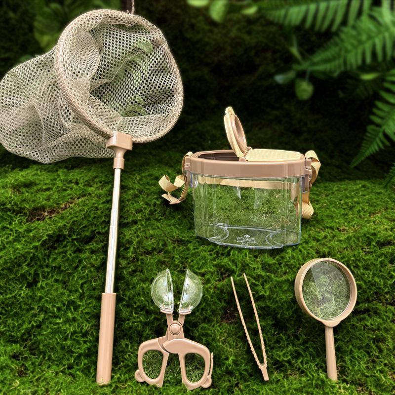Kids' Outdoor Adventure Insect Observation Kit with Magnifying Glass, Butterfly Net, and Exploration Tools