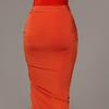 Bodycon Skirt Shirring Drawstring Women Solid Color High Split Irregular Skirt Clubwear