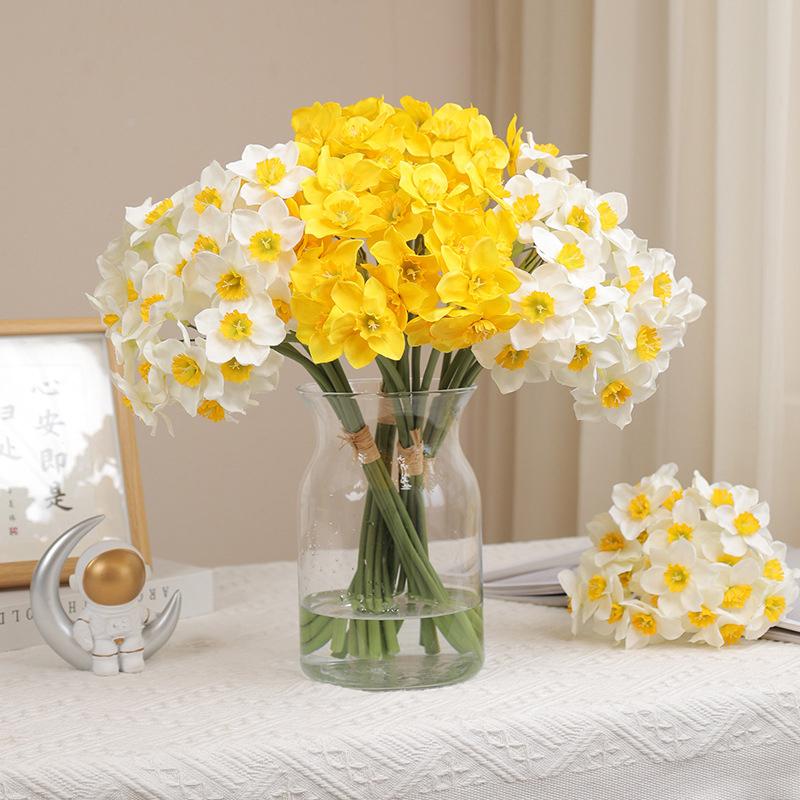 Pastoral Style Daffodil Bouquet Artificial Flowers Living Room Decoration Table Flowers Interior Decoration