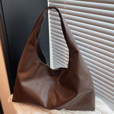 Stilvolle und einfache Freizeit-Tasche Damen große Kapazität Herbst Neu Schulter-Umhängetasche Pendler Weiches Leder Tragetasche
