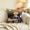 Anime H-Haikyuu Shoyo Hinata Square Double-Sided printed Pillow Case Bedroom Bedside Pillow Sofa Cushion Cover
