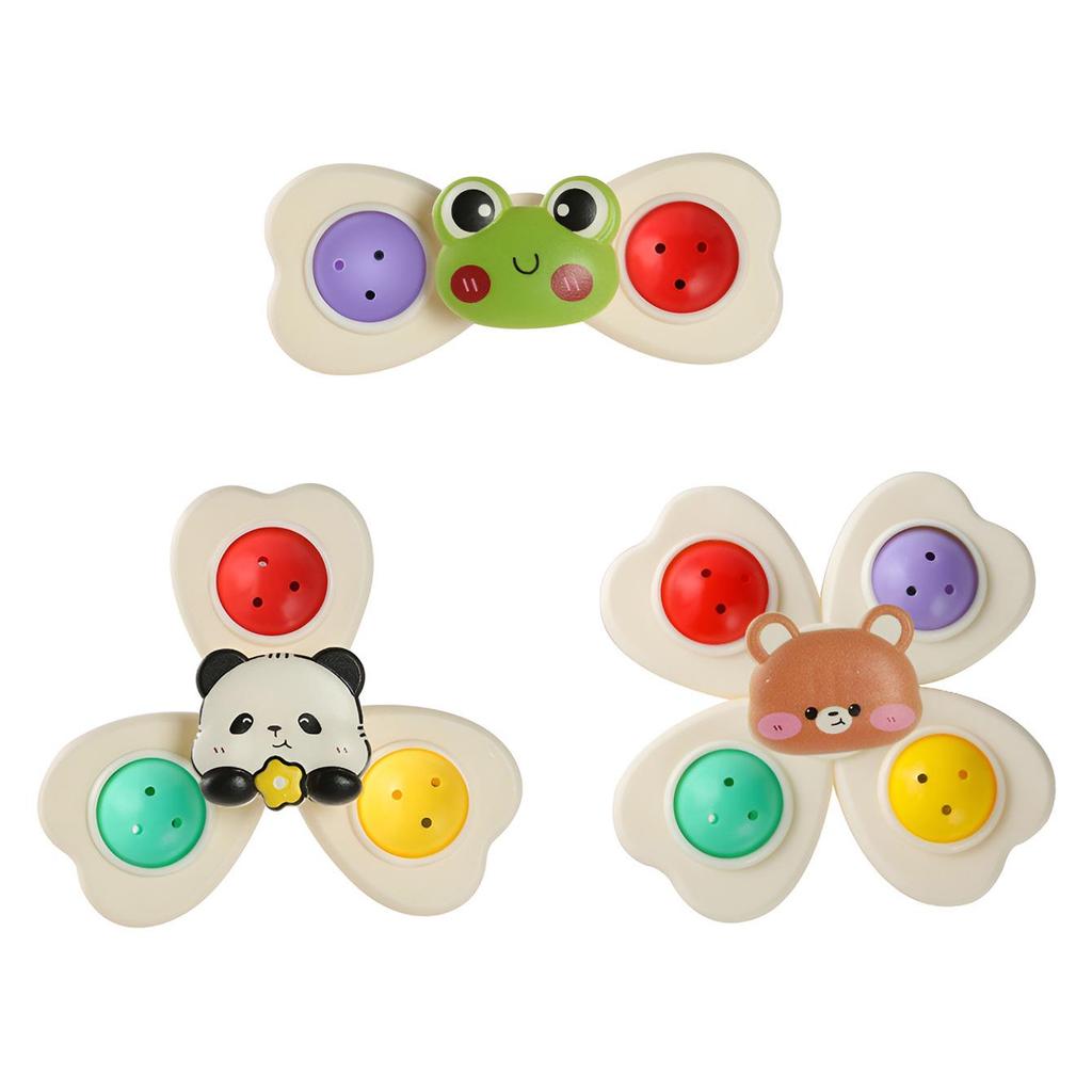 Popular Baby Cartoon Suction Cup Rotating Toy: Soothing Push Car Gyroscope for Dining Table or Chair
