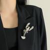 French Retro Metal Lobster-Shaped Brooch Women's Brooch Fashionable And Exquisite Suit Pin Elegant Jewelry Accessory For Parties
