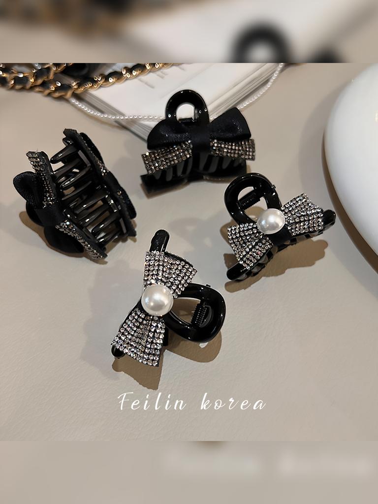 Small Bow Hairclips for Girls Hair Accessories With Artificial Pearls Korean Fashion  Hair Crabs Side Clips Mini Hair Claws
