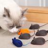 2Pcs Squeaky Rubber Rat Cat Toy with Plush Faux Fur, Pet Interactive Toy for Cat Chasing & Dog Chewing Play